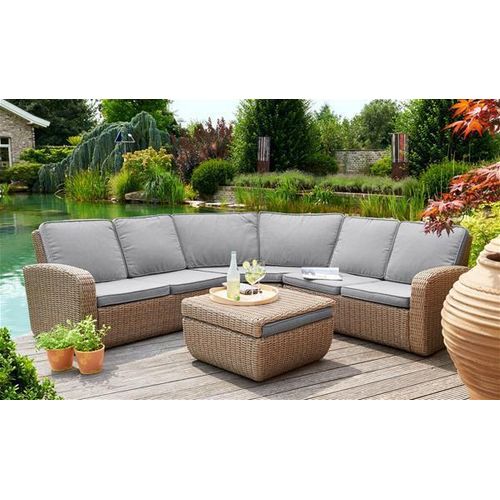 Gartenmöbel Lounge Set New York greemotion Polyrattan braun