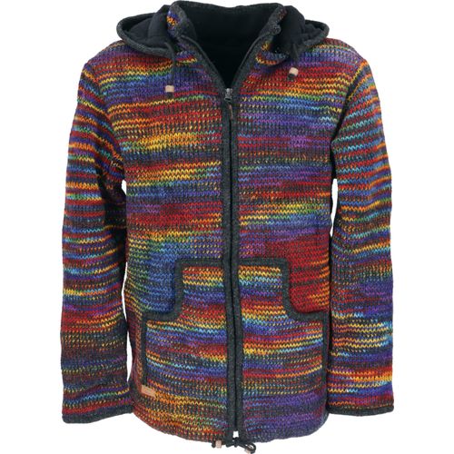 Strickjacke Wolljacke Nepaljacke - Modell 13, Damen, Mehrfarbig, Wolle, Größe: S