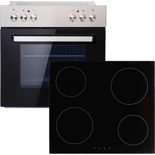 PKM Einbauherdset Backofen Glaskeramik Kochfeld Herdset BIC5 I-GK-IX-3 H V3 59 L