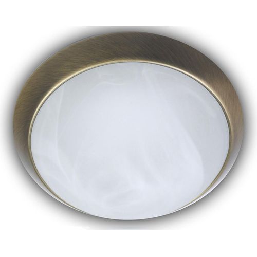 LED Deckenleuchte rund Ø40cm Alabaster Altmessing LED Esszimmerlampe dimmbar