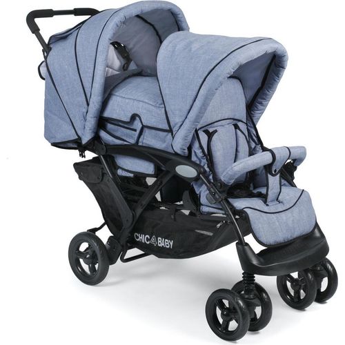 Chic 4 Baby Geschwisterwagen Duo Kinderwagen Jeans hellblau