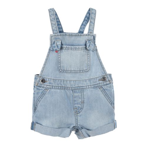 Latzhose LEVI'S KIDS, Baby, Gr. 3M (62), N-Gr, doubt it, Denim/Jeans, Obermaterial: 100% Baumwolle, casual, Hosen, aus Denim mit Fade-out Effekten