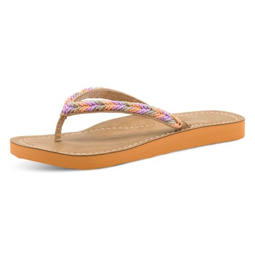 Zehentrenner TAMARIS, Damen, Gr. 40, orange kombiniert, Lederimitat, casual, Schuhe, Sommerschuh, Schlappen, Strandschuh in Flechtoptik
