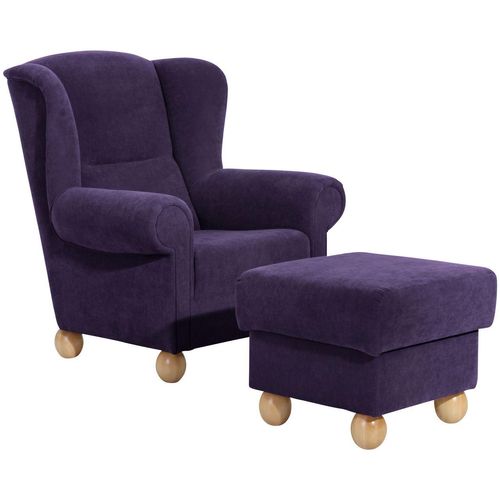 Monarch Ohrenbackensessel violett