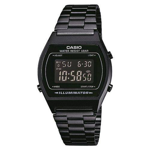 Chronograph CASIO VINTAGE, schwarz (schwarz, schwarz), Armbanduhren, Damen, Quarzuhr, Armbanduhr, Damenuhr, Herrenuhr, Digitaluhr,Edelstahlarmband