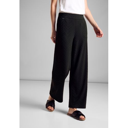 Stoffhose STREET ONE, Damen, Gr. 42, Länge 30, schwarz, Stoff, 65% Polyester, 31% Viskose, 4% Elasthan, unifarben, casual, comfort fit lang, Hosen, High Waist