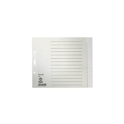 Leitz 1224 Register DIN A4, Überbreite blanko Tauenpapier Grau 15 Registerblätter 12240085