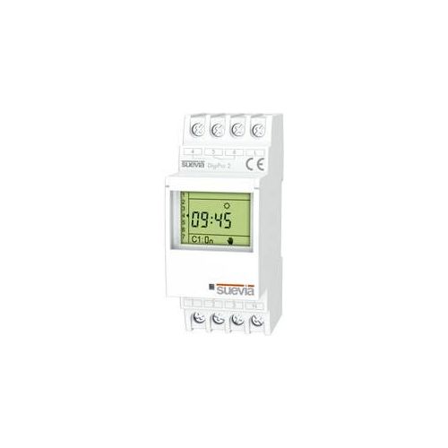 Suevia Zeitschaltuhr für Hutschiene DigiPro 2 2 Wechsler 16 A 250 V/AC Tagesprogramm, Wochenprogramm, Ferienprogramm, Impulsprogramm