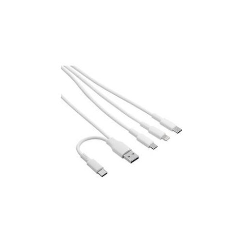 Akyga USB-Kabel USB-C® Stecker, USB-A Stecker, Apple Lightning Stecker, USB-Micro-B Stecker 1.20 m Weiß AK-USB-52