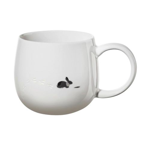 ASA Kaffeebecher Magu , Weiß Hochglanz , Keramik , Hase , 400 ml , 9.5 cm , Kaffee & Tee, Tassen, Kaffeebecher