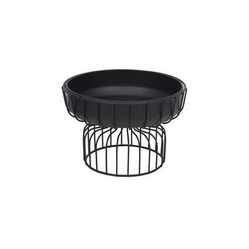 Ambia Home Serviertablett , Schwarz , Metall , Metalloptik , rund , 20 cm , handgemacht , Tischkultur & Servieren, Tabletts
