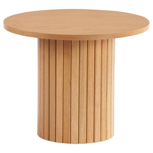 Xora Beistelltisch , Eiche , Holz, Holzwerkstoff , Eiche , furniert , rund , rund , 50x40x50 cm , Wohnzimmer, Wohnzimmertische, Beistelltische