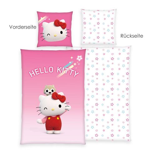 Hello Kitty-Super Style Bettwäsche Größe 80x80 + 135x200 cm