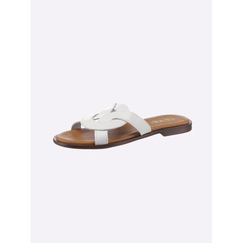 Pantolette HEINE, Damen, Gr. 38, weiß, Leder, Rindsleder, Schuhe