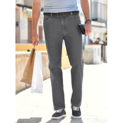 Dehnbund-Jeans BRÜHL, Herren, Gr. 62, Normalgrößen, grau (grau, denim), 78% Baumwolle, 21% Polyester, 1% Elasthan, unifarben, lang, Jeans