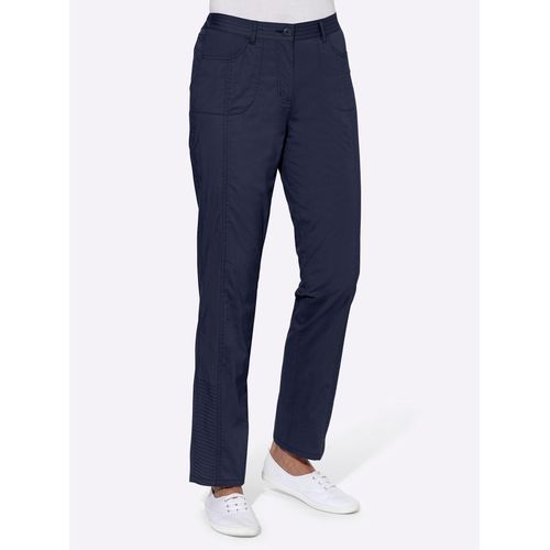 Stretch-Hose CASUAL LOOKS, Damen, Gr. 40, Normalgrößen, blau (nachtblau), 98% Baumwolle, 2% Elasthan, unifarben, lang, Hosen