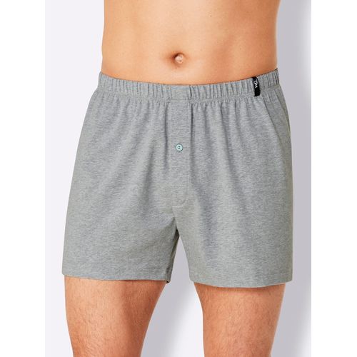 Boxershorts WÄSCHEPUR, Herren, Gr. 10, bunt (anthrazit, mint, kariert, anthrazit, hellgrau), 95% Baumwolle, 5% Elasthan, Unterhosen