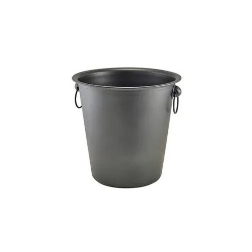 Flaschenkühler / Weinkühler, metallic-schwarz, mit Ringgriffen - 21,5x20,5cm