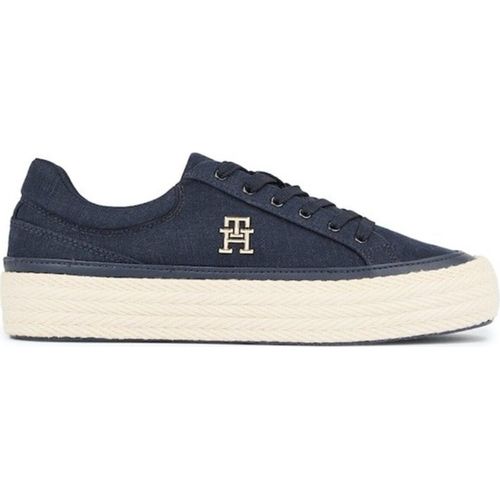 Tommy Hilfiger Damen Low Sneaker/ sportliche Halbschuhe/ Schnürschuhe Blau Textil-Synthetik-Mix Größe: 39