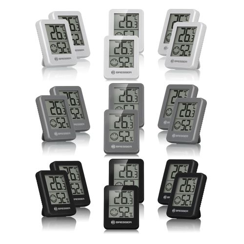 BRESSER ClimaTemp Thermo-Hygrometer 6er-Set Farbe: anthracite