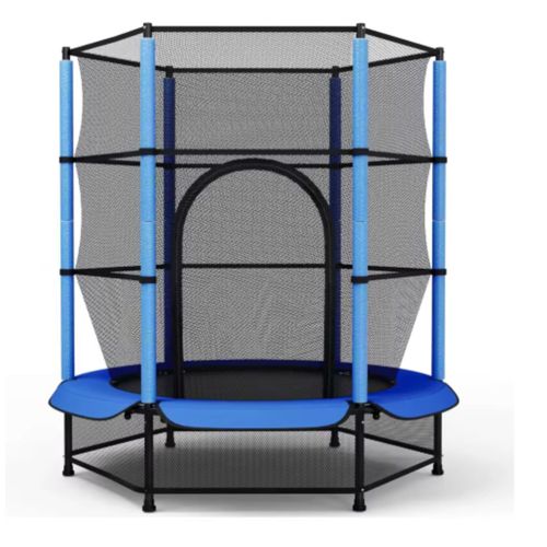 Trampolin mit Sicherheitsnetz – 140 cm – Für Kinder – Kindertrampolin – Blau – Outdoor-Spielzeug – Mini-Trampolin/
