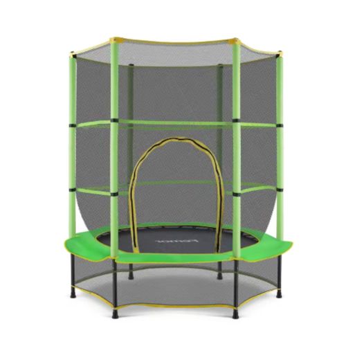 Trampolin mit Sicherheitsnetz – 140 cm – Für Kinder – Kindertrampolin – Grau – Outdoor-Spielzeug – Mini-Trampolin