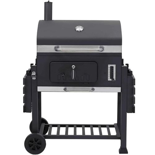 Holzkohlegrill – Mit Seitenteilen – BBQ auf Rollen – Für Zuhause oder Camping – Outdoor