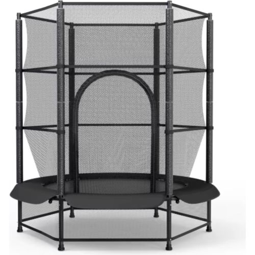 Trampolin mit Sicherheitsnetz – 140 cm – Für Kinder – Kindertrampolin – Schwarz – Outdoor-Spielzeug – Mini-Trampolin