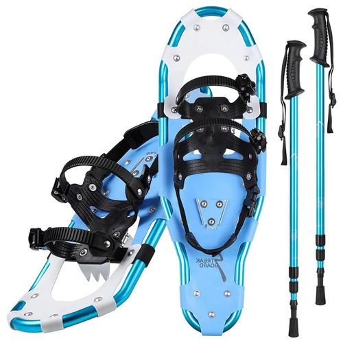 Schneeschuhe für Herren, Damen & Jugendliche – Größe 39-40 – Snowboots – Outdoor-Stiefel – Leichtgewicht mit Trekkingstöcken – Aluminiumlegierung, ein