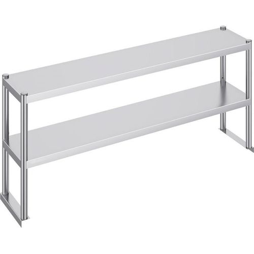 Doppeltes Edelstahl-Überregal - 2-stufiger Zubereitungstisch - 305 x 1524 mm - Professionelle Küche - Gastronomiebedarf