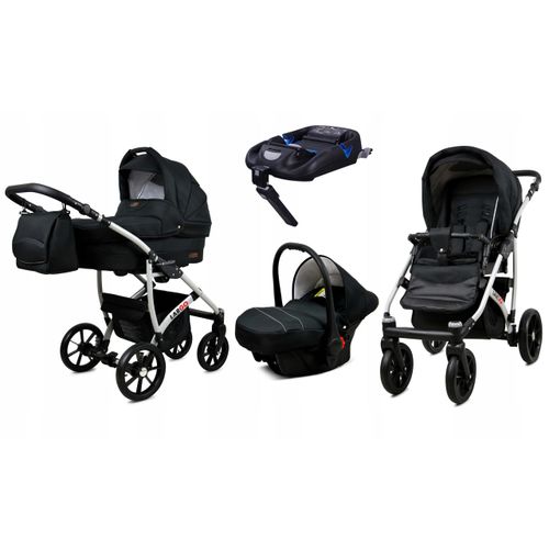 BabyLux® Largo | 4in1 Kinderwagen Bambimo | Black | Kombikinderwagen | Kinderwagenset | Isofix-Basis