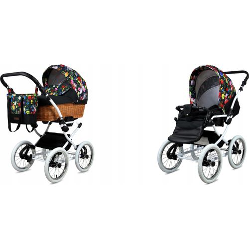 Babylux® Classic White | 2in1 Kinderwagen Bambimo | Garden Flowers | Kombikinderwagen | Kinderwagens