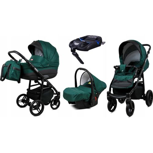 BabyLux® Axel | 4in1 Kinderwagen Bambimo | Bottle Green | Kombikinderwagen | Kinderwagenset