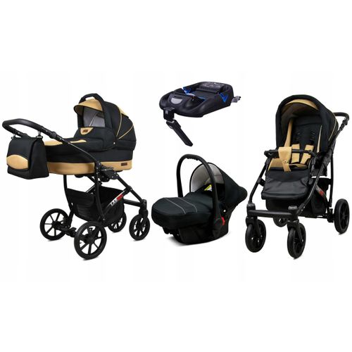 BabyLux® Largo | 4in1 Kinderwagen Bambimo | Black Coffe | Kombikinderwagen | Kinderwagenset