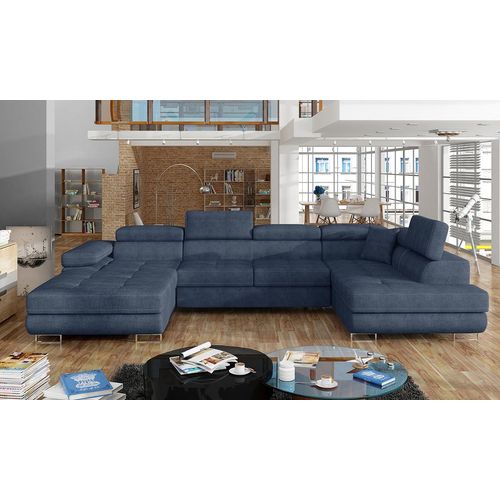 NABBI Ecksofa U mit Zerlegung Rossano U P - blau (Omega 86)