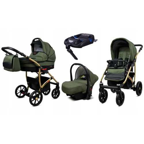 BabyLux® Largo | 4in1 Kinderwagen Bambimo | Olive Black | Kombikinderwagen | Kinderwagenset