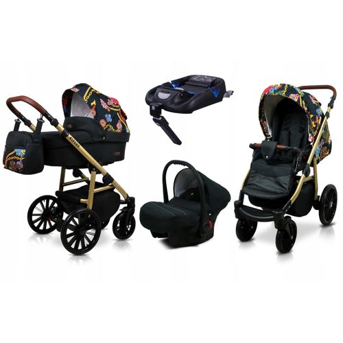 BabyLux® Aspero | 4in1 Kinderwagen Bambimo | Gold Chain | Kombikinderwagen | Kinderwagenset