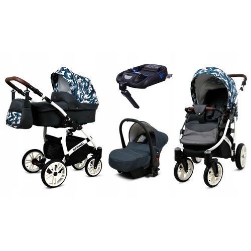 BabyLux® Optimal | 4in1 Kinderwagen Bambimo | Grey Moro | Kombikinderwagen | Kinderwagenset