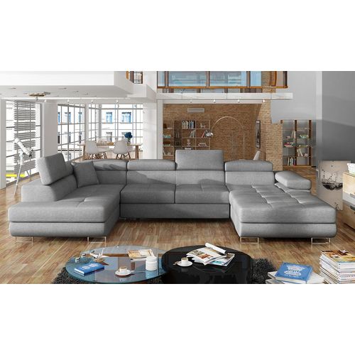 NABBI Ecksofa U mit Zerlegung Rossano U L - grau