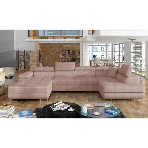 NABBI Ecksofa U mit Zerlegung Rossano U P - Rosa