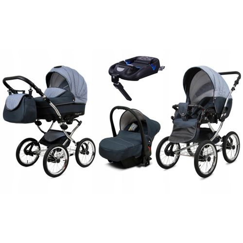 BabyLux® Margaret Exclusive | 4in1 Kinderwagen Bambimo | Magic Grey | Kombikinderwagen | Kinderwagen
