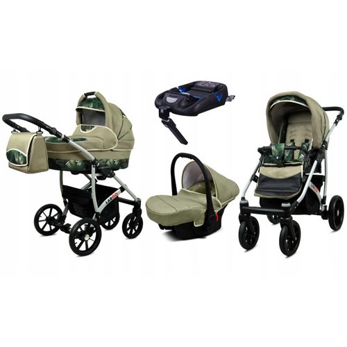 BabyLux® Largo | 4in1 Kinderwagen Bambimo | Lern Leaf | Kombikinderwagen | Kinderwagenset | Isofix-B