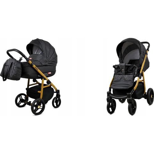 BabyLux® Axel | 2in1 Kinderwagen Bambimo | Carbon | Kombikinderwagen | Kinderwagenset | Buggy + Baby