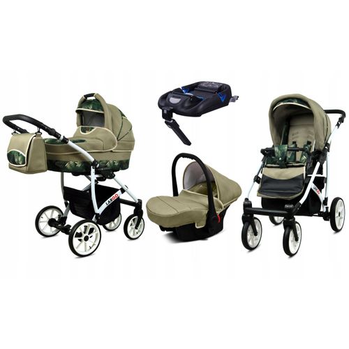 BabyLux® Largo | 4in1 Kinderwagen Bambimo | Lern Leaf | Kombikinderwagen | Kinderwagenset | Isofix-B