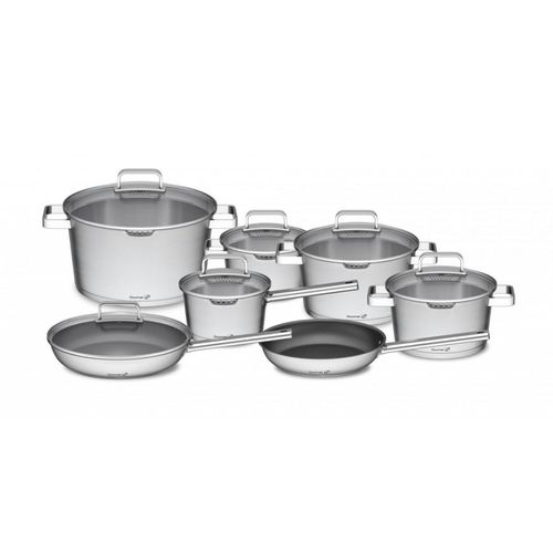 G21 Gourmet Magic Kochgeschirrset mit Sieb, 13-teilig, aus Edelstahl