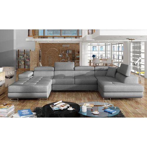 NABBI Ecksofa U mit Zerlegung Rossano U P - grau
