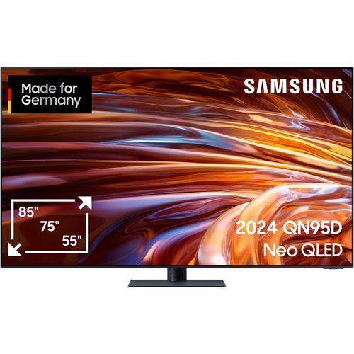 SAMSUNG QLED Mini LED-Fernseher, F (A-G), schwarz (graphitschwarz), 85, Fernseher, Neural Quantum 4K AI Gen2 Prozessor, Mini LED, bis zu 144Hz