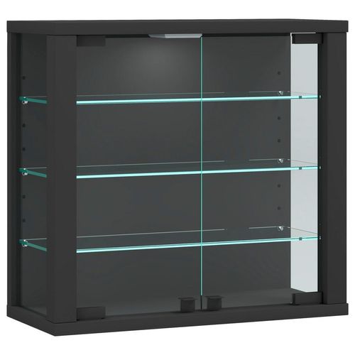 Mid.you Hängevitrine Vitrosa , Anthrazit , Glas , 3 Fächer , 43x40x18 cm , hängend , Wohnzimmer, Wohnwände, Vitrinenschränke