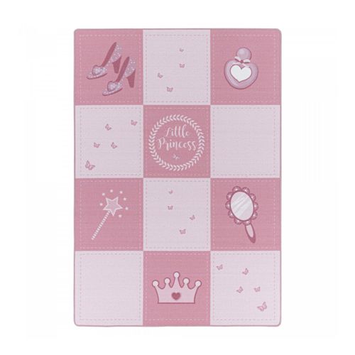 Kinderteppich Spielteppich Hüpfkästchen Punkte Herzen rechteckig höhe 8 mm