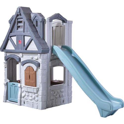 Step2 Enchanting Adventures 2-Etagen Spielhaus mit Rutsche | Kunststoff Spielhaus für Kinder mit Küche, Klingel und Zubehör
